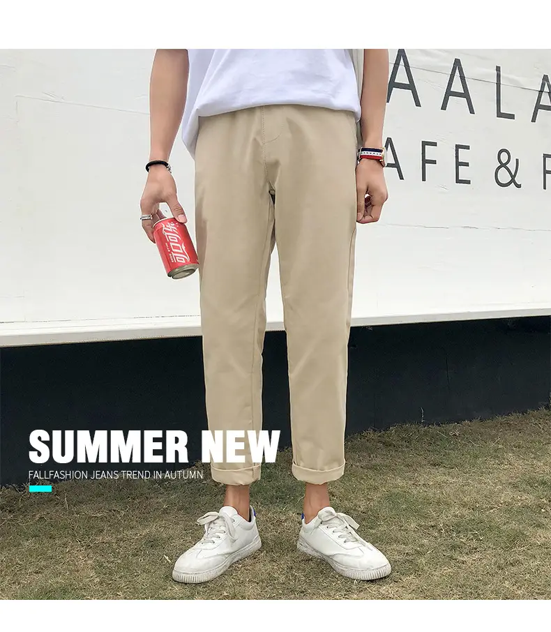 Summer Boys Khaki Loose Leg Pants Korean Fashion — feature 2