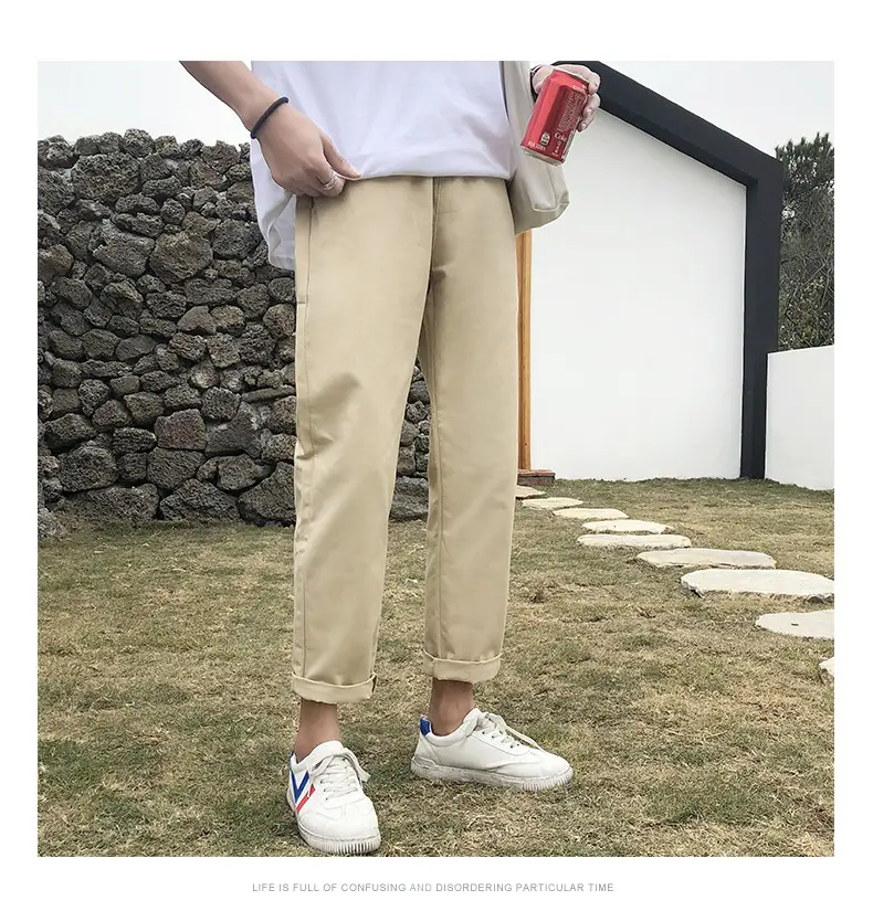 Summer Boys Khaki Loose Leg Pants Korean Fashion — feature 6