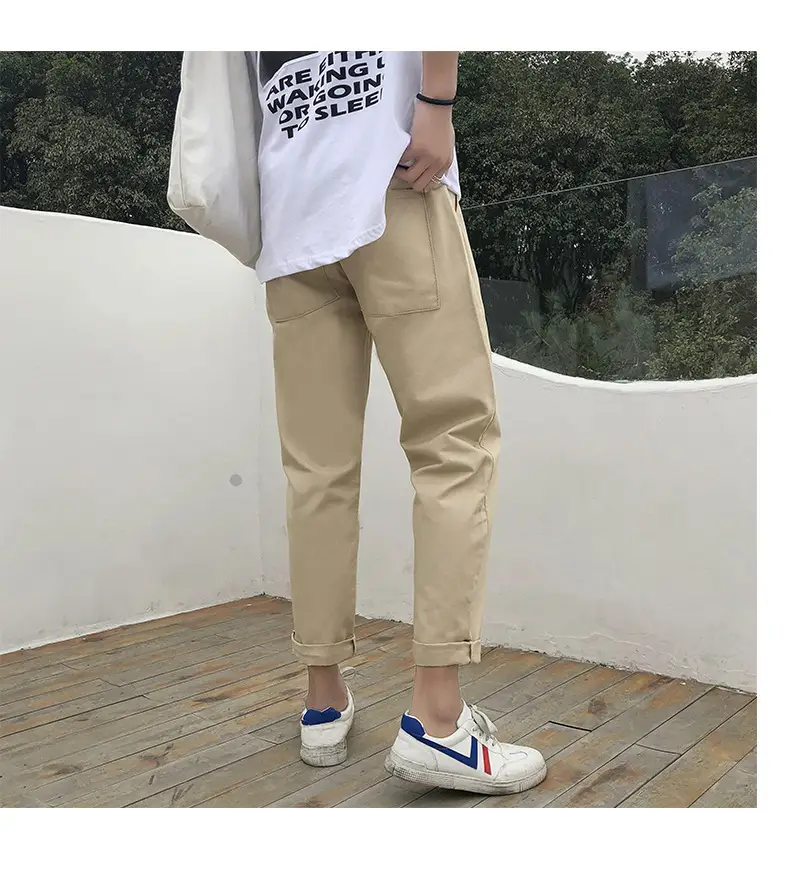 Summer Boys Khaki Loose Leg Pants Korean Fashion — feature 7