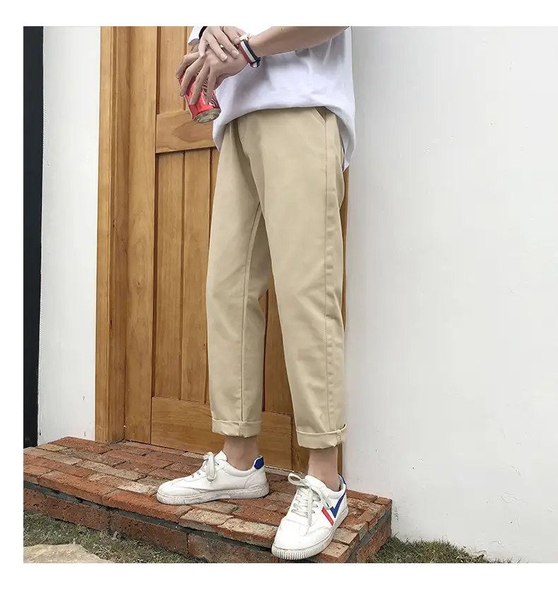 Summer Boys Khaki Loose Leg Pants Korean Fashion — feature 8