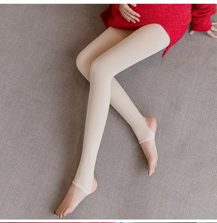 Pregnant Women's Fleece Lined Bare Leggings Warm Thick — feature 22