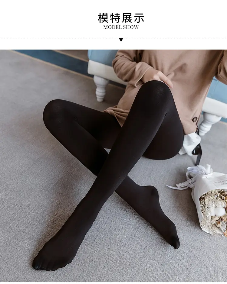 Pregnant Women's Fleece Lined Bare Leggings Warm Thick — feature 24