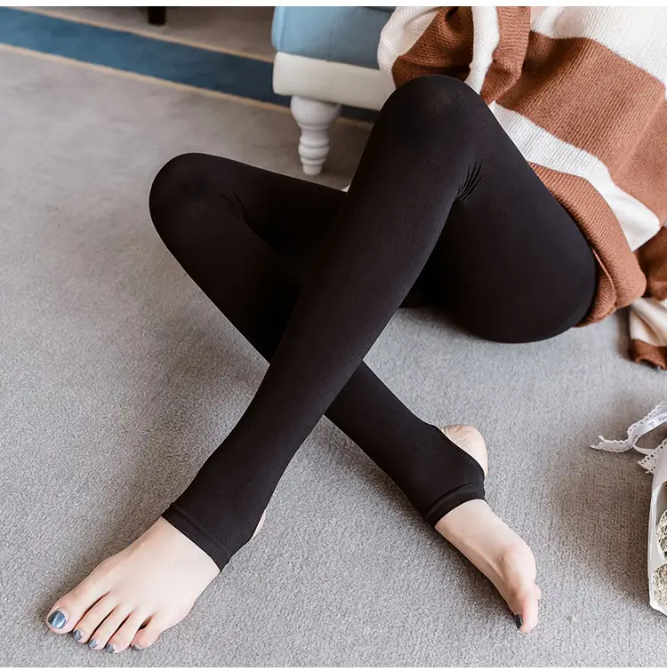 Pregnant Women's Fleece Lined Bare Leggings Warm Thick — feature 28