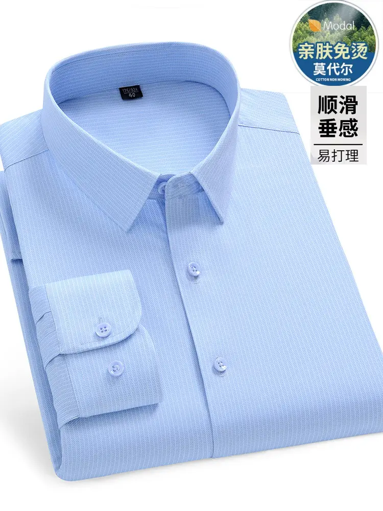 Men's Blue Stretch Thin Shirt B5361 - Image 29