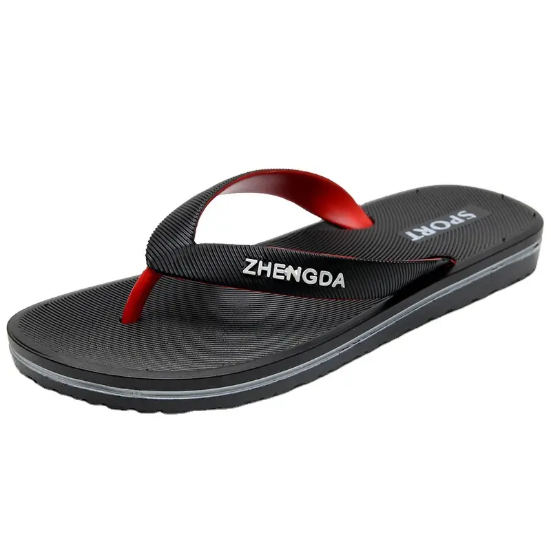 Men's Black Red Flip Flops Summer Casual Large