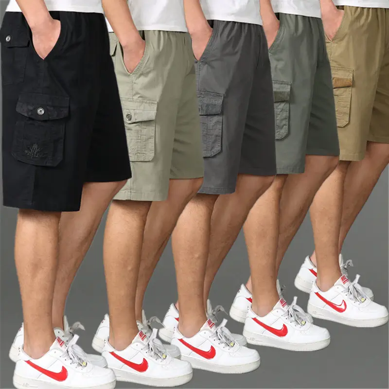 Men Pure Cotton Casual Shorts Large with Multiple Pockets - Image 6