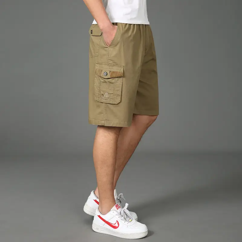 Men Pure Cotton Casual Shorts Large with Multiple Pockets - Image 9