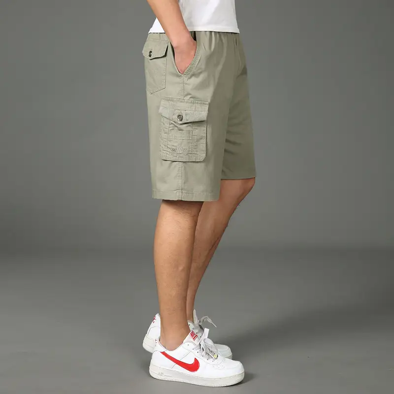 Men Pure Cotton Casual Shorts Large with Multiple Pockets - Image 10