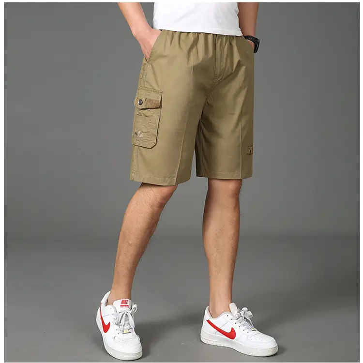 Men Pure Cotton Casual Shorts Large with Multiple Pockets — feature 11