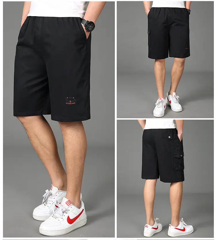 Men Pure Cotton Casual Shorts Large with Multiple Pockets — feature 8