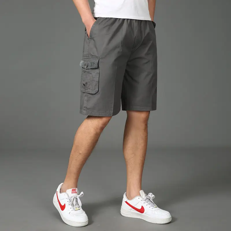 Men Pure Cotton Casual Shorts Large with Multiple Pockets - Image 5