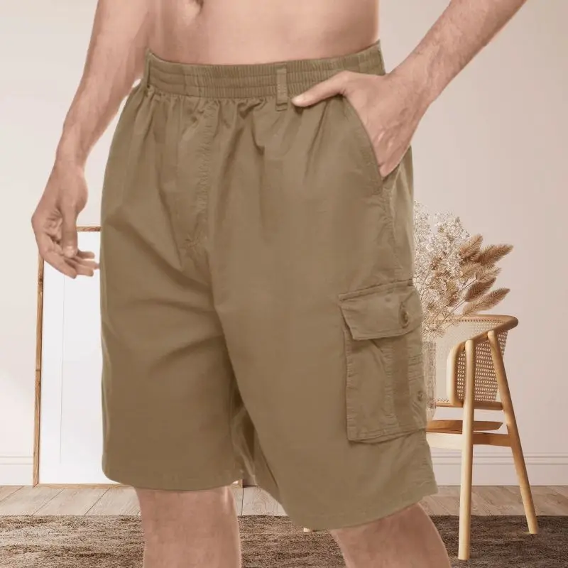 Men Cotton Shorts with 5 Pocket Pulls Black Large — feature 14