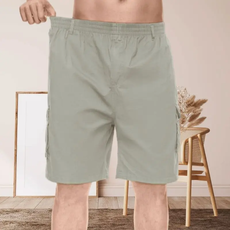 Men Cotton Shorts with 5 Pocket Pulls Black Large — feature 16