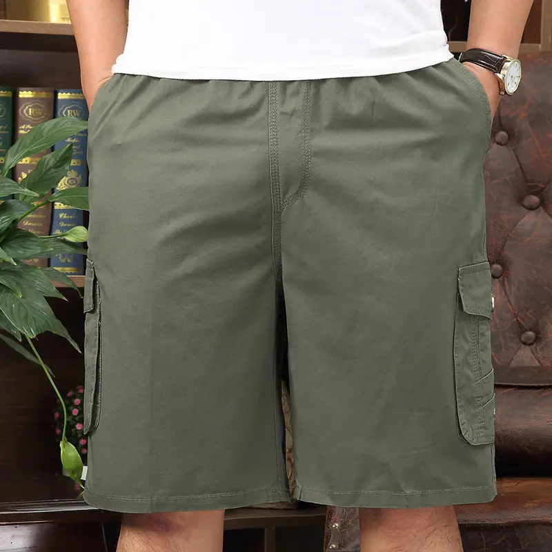 Men Cotton Shorts with 5 Pocket Pulls Black Large — feature 4