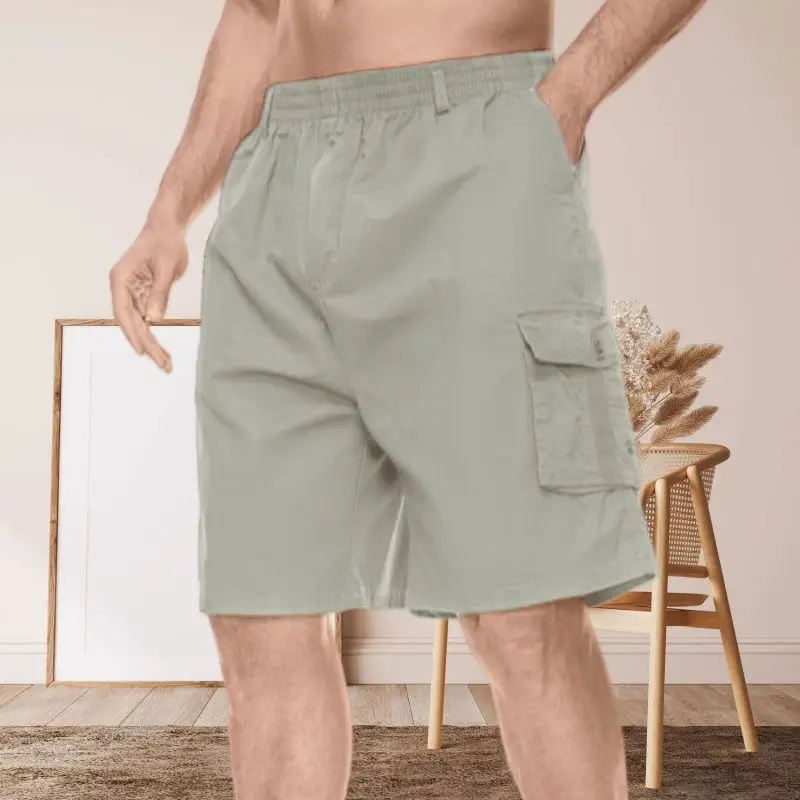 Men Cotton Shorts with 5 Pocket Pulls Black Large — feature 9