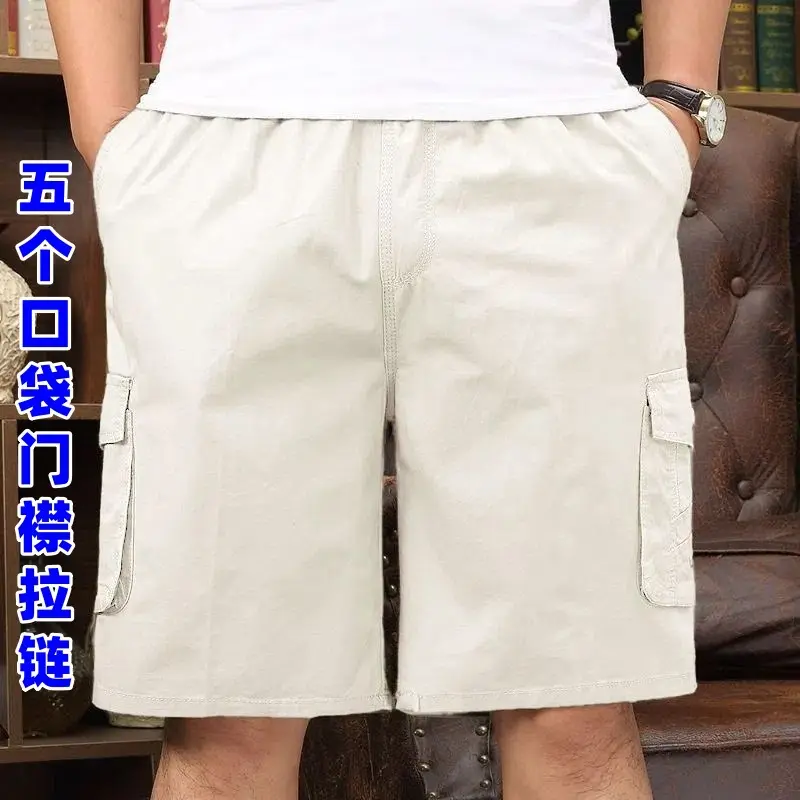 Men Cotton Shorts with 5 Pocket Pulls Black Large - Image 3