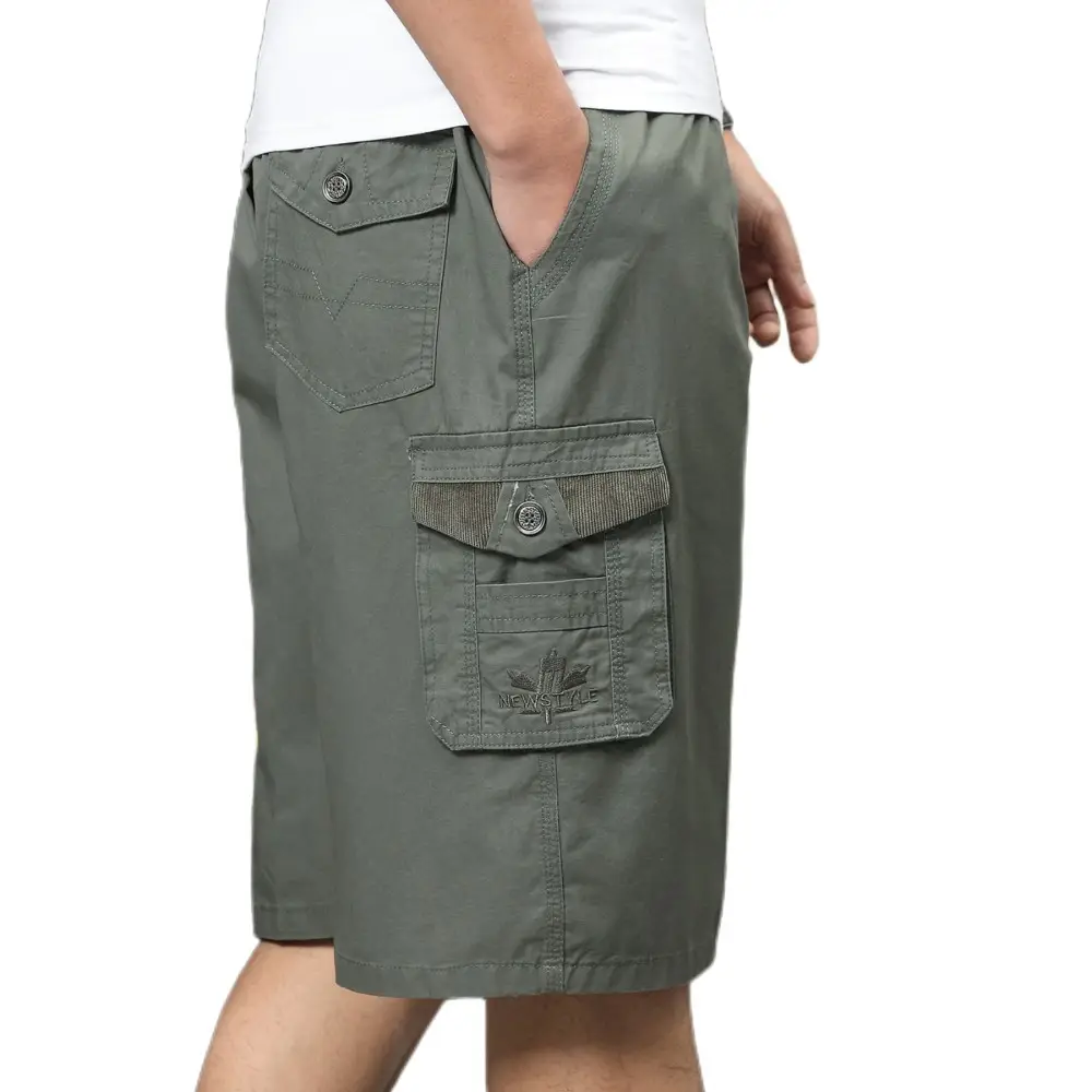 New Summer Cotton Men's Cargo Shorts Plus Size