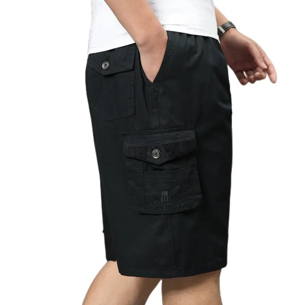 New Summer Cotton Men's Cargo Shorts Plus Size