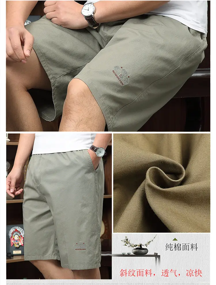 New Summer Cotton Men's Cargo Shorts Plus Size — feature 10