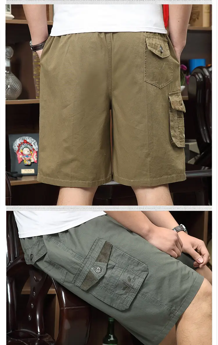 New Summer Cotton Men's Cargo Shorts Plus Size — feature 8