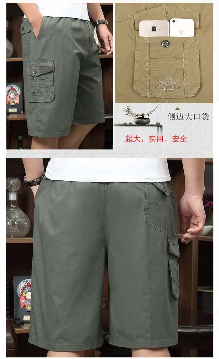 New Summer Cotton Men's Cargo Shorts Plus Size — feature 9