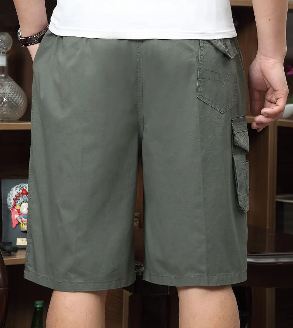 New Summer Cotton Men's Cargo Shorts Plus Size