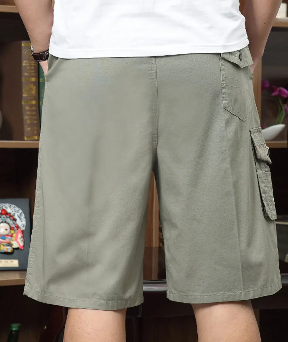 New Summer Cotton Men's Cargo Shorts Plus Size