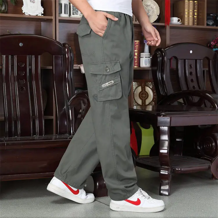 Men's Plus Size Cotton Sweatpants Casual Loose Cargo - Image 5