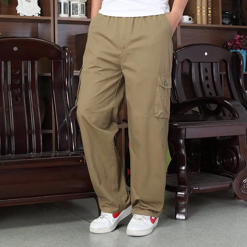Men's Plus Size Cotton Sweatpants Casual Loose Cargo - Image 4