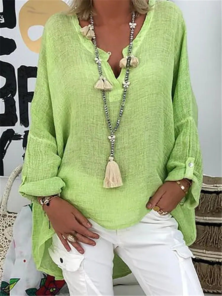 Pink Long Sleeve V-Neck Top with Tassel - Image 4