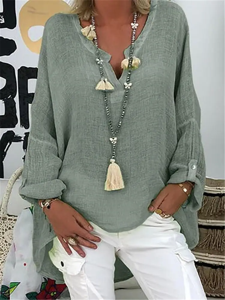 Pink Long Sleeve V-Neck Top with Tassel - Image 5