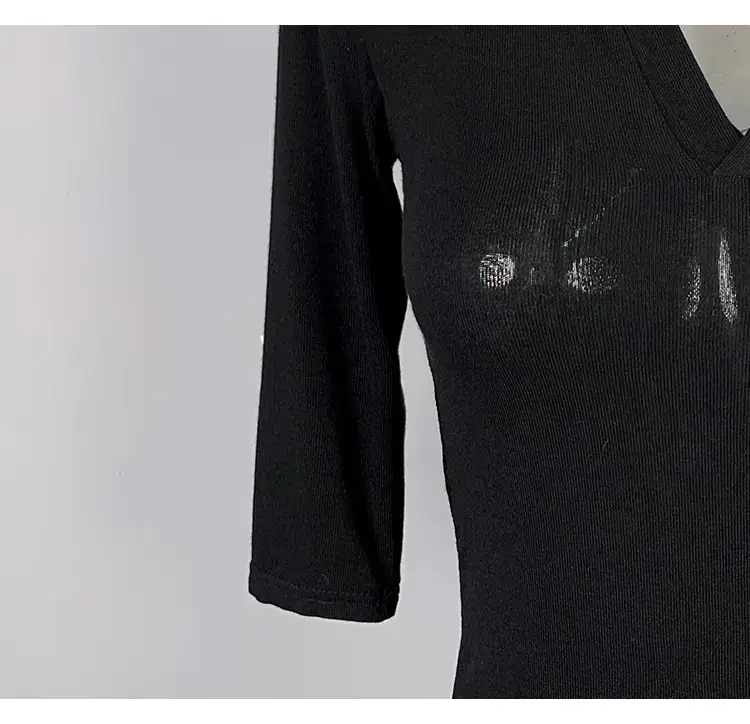 White Slim Fit Half Open Collar T-Shirt for Women — feature 25