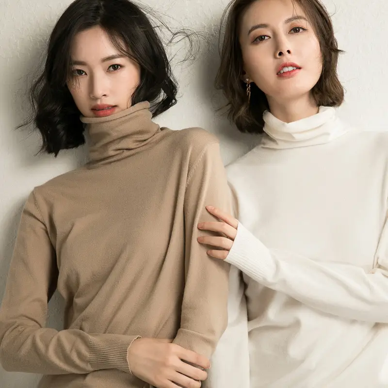 Black Pile Collar Turtleneck Sweater for Men - Image 12