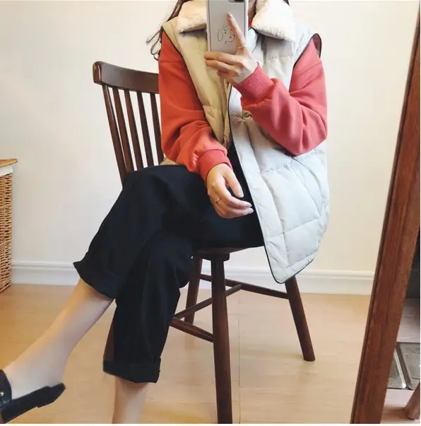 Women Thickened Woolen Harem Pants Fat mm Large Straight Leg Casual Winter - Image 7
