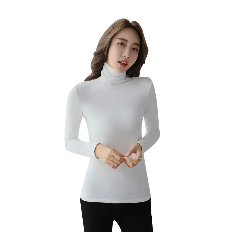 Black Fleece High Collar T-Shirt for Women - Image 13
