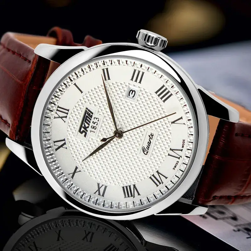 Men's Stainless Steel Roman Dial Quartz Watch