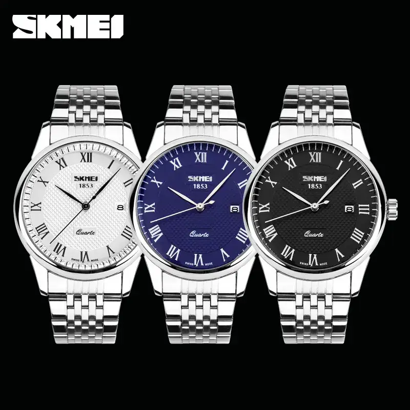 Men's Stainless Steel Roman Dial Quartz Watch