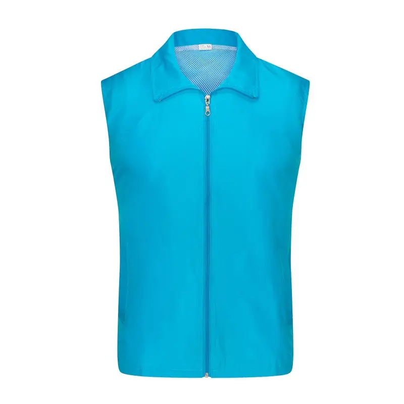 Blue Full Zip Vest for Men - Image 9