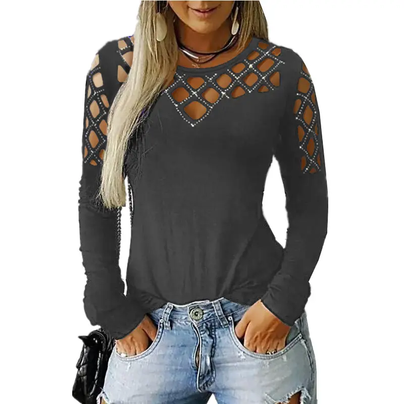 Purple Crossback Long Sleeve Women's T-Shirt - Image 2