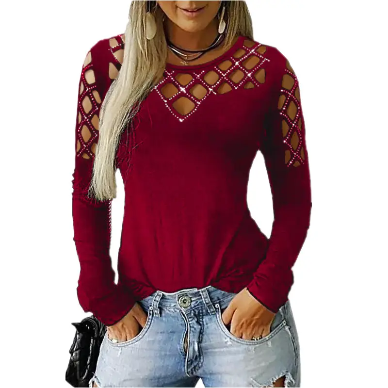 Purple Crossback Long Sleeve Women's T-Shirt - Image 5
