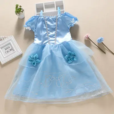 Purple Princess Girls Dress with Gold Embroidery - Image 3