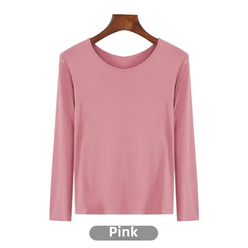 Purple Women's Turtleneck T-Shirt Modal Long Sleeve - Image 92