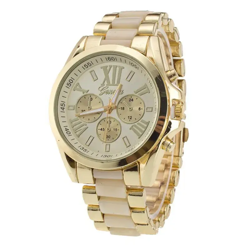 Ladies Watch Gold Blue Roman Dial Three-Button - Image 4
