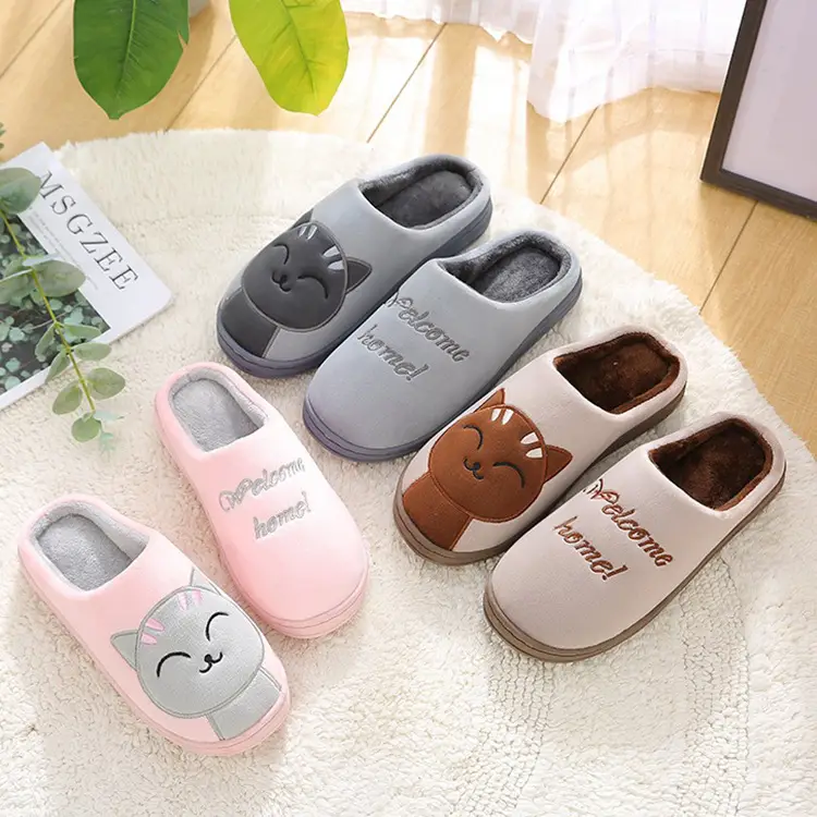 Factory Direct Delivery Winter Cartoon Couple Slippers Home Plush Slippers Women's Warm Cotton Slippers Cute Animal Indoor Slippers - Image 5
