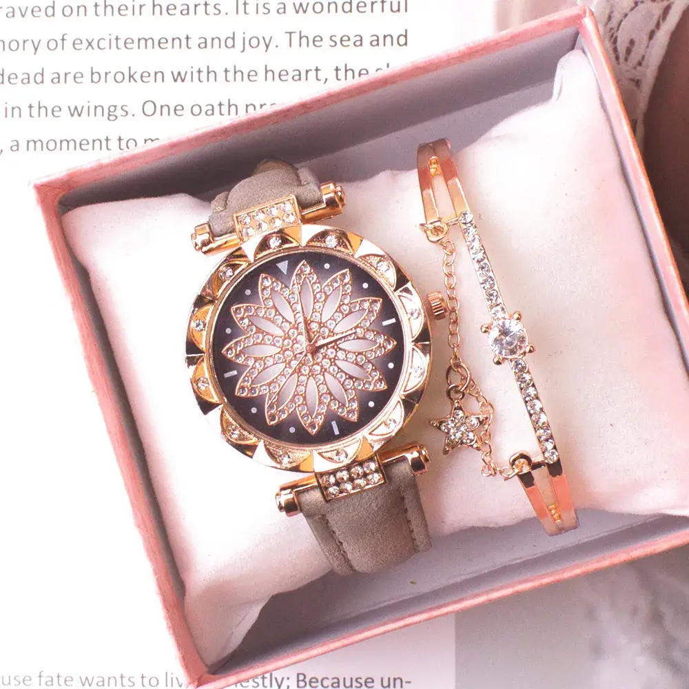 Women's Pink Butterfly Watch Set with Bracelet - Image 10