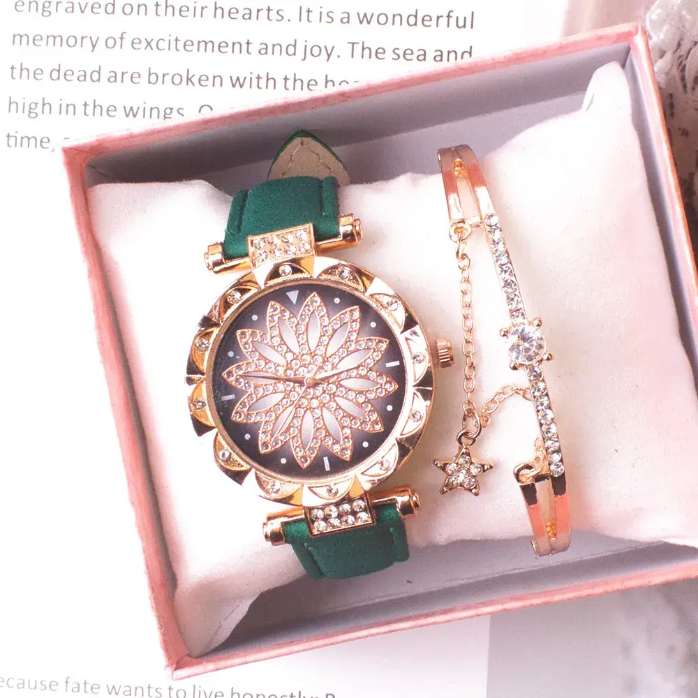 Women's Pink Butterfly Watch Set with Bracelet - Image 5