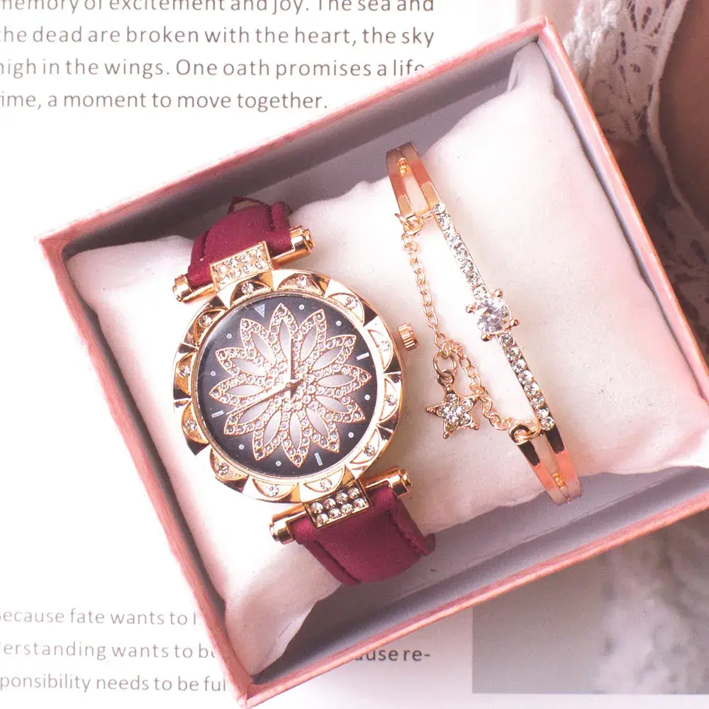 Women's Pink Butterfly Watch Set with Bracelet - Image 8