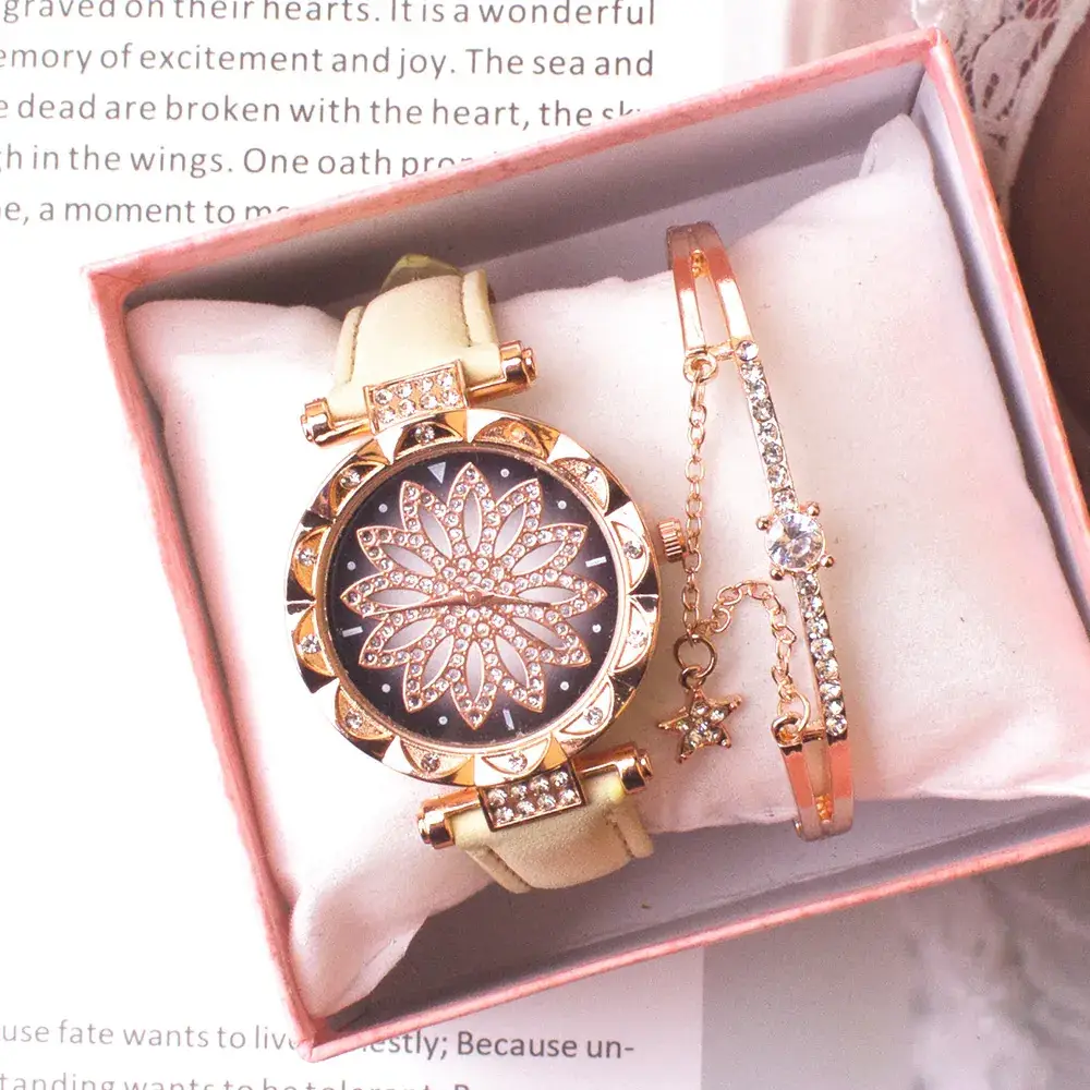 Women's Pink Butterfly Watch Set with Bracelet - Image 9