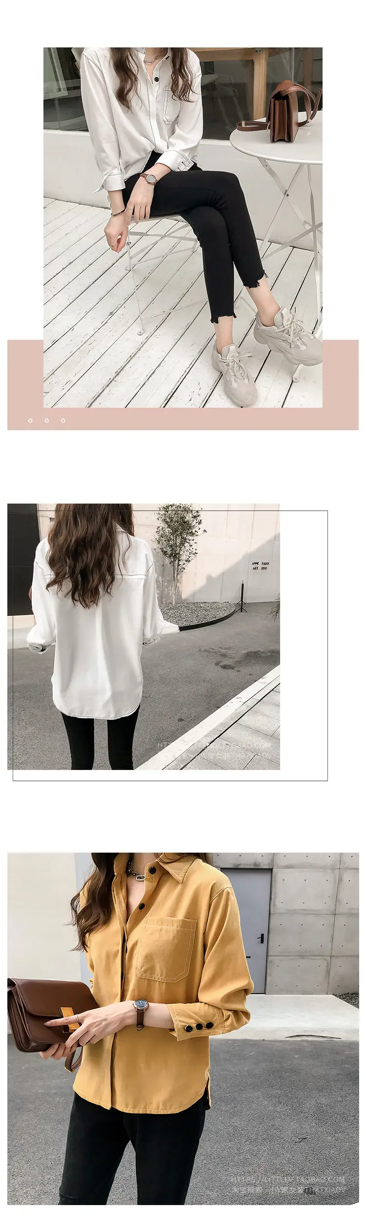 Women Long Sleeve Shirt Pure Color Winter Style — feature 11