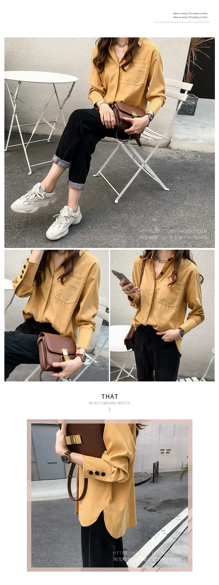 Women Long Sleeve Shirt Pure Color Winter Style — feature 15